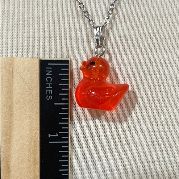Red Duck Pendant Necklace - Picture 3 of 5